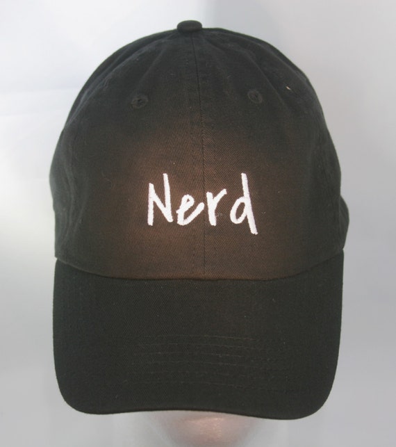 Nerd - Polo Style Ball Cap (Black with White Stitching)