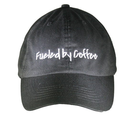 Fuelled by Coffee (Polo Style Ball Black with White Stitching)