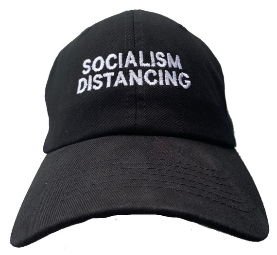 Socialism Distancing - Polo Style Ball Cap (Various Colors with White Stitching)
