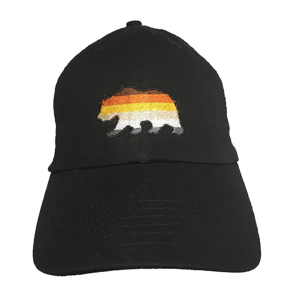 Bear Pride Bear (Polo Style Ball Black with (Bear Flag Colors Stitching)