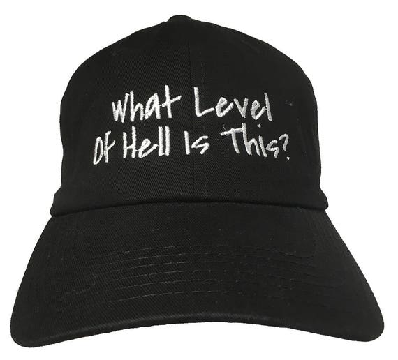 What Level of Hell is This? - Polo Style Ball Cap - Black with White Stitching
