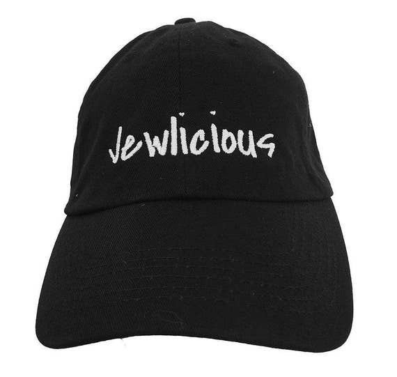 Jewlicious - Polo Style Ball Cap (Black with White Stitching)