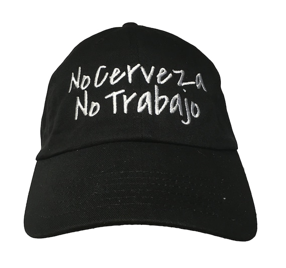 No Cerveza No Trabajo - Polo Style Ball Cap (Black with White Stitching)
