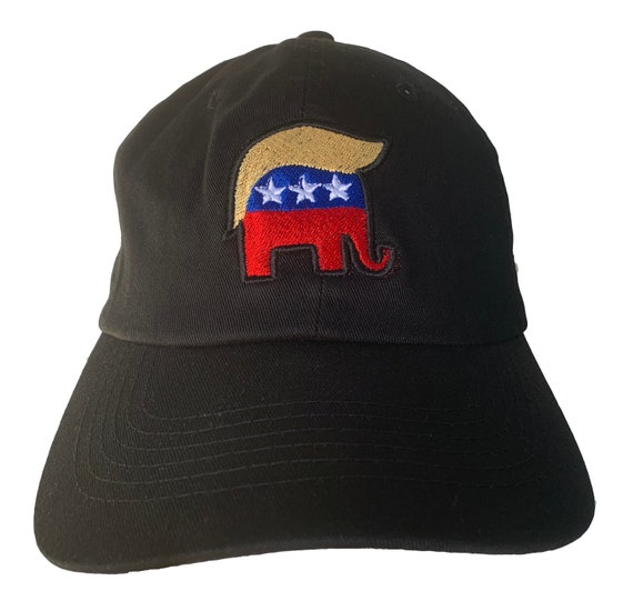 Trump Republican Elephant -  Ball Cap (Various Colors with White Stitching)