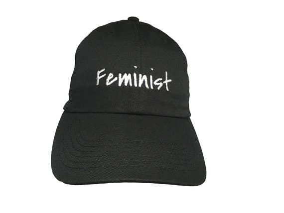 Feminist (Polo Style Ball Cap - Black with White Stitching)