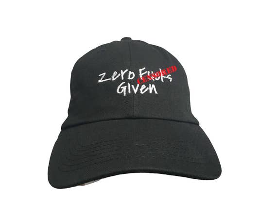 Adults Only - Zero F%#ks Given - Polo Style Ball Cap (Various Colors with White Stitching)