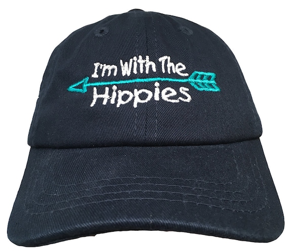 I'm With the Hippies (and Arrow) (Polo Style INFANT Ball Cap in various colors)