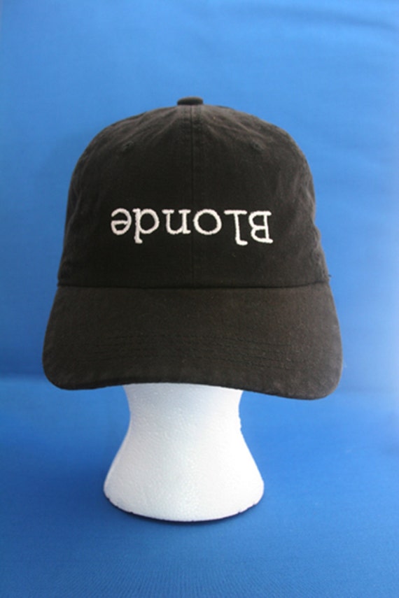 RHINESTONE Black Baseball Hat Cap Upside Down Blonde Saying Accessories | Rhinestone Black Baseball Hat Cap Upside Down  main image 3