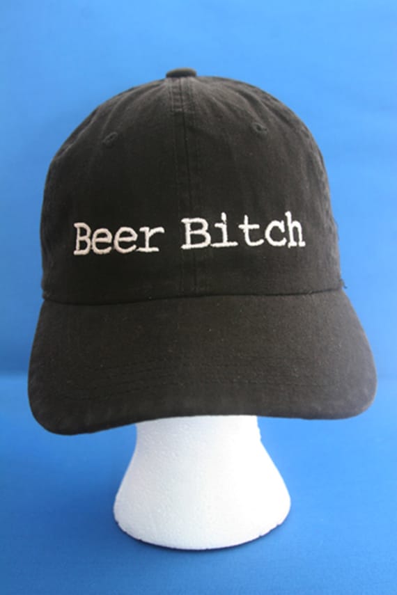 Beer Bitch - Ball Cap (Black with White Stitching)