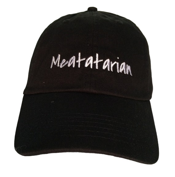 Meatatarian - Polo Style Ball Cap (Black with White Stitching)