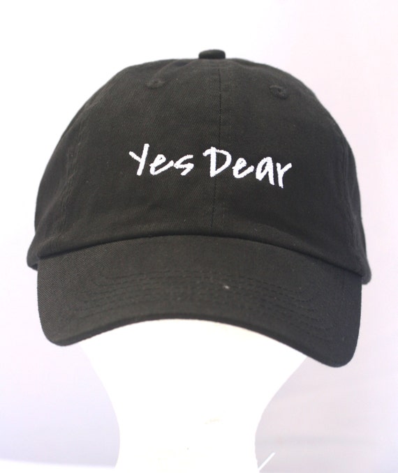 Yes Dear - Ball Cap (Black with White Stitching)