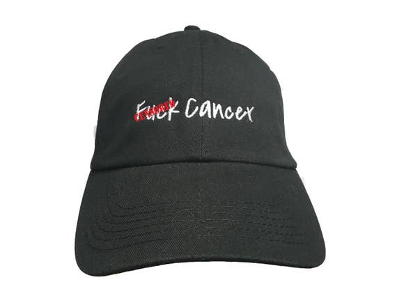 Fuck Cancer - Polo Style Ball Cap (Black or Pink with White Stitching)