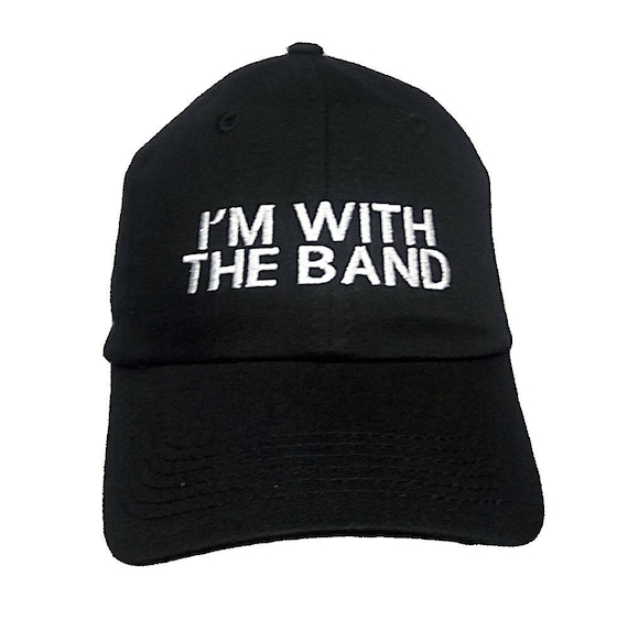I'm With the Band (Youth Dad Cap Polo Style Ball Cap - Black with White Stitching)