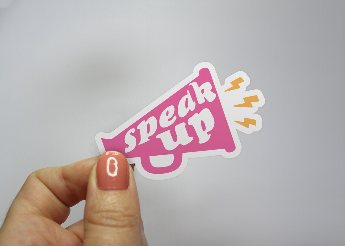 Speak up Megaphone Sticker Water Resistant Decals Dorm Decor Etsy
