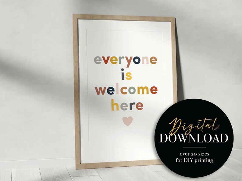 Everyone is Welcome Here Print digital Download Printable - Etsy