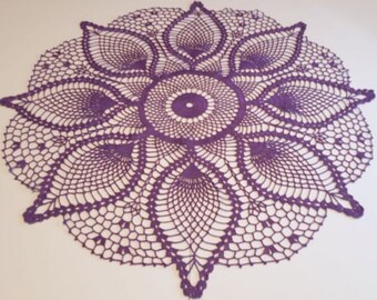 Handmade Crochet Doily, crochet table topper, handmade doily, handmade table decor, handmade, purple, gift for her, home decor