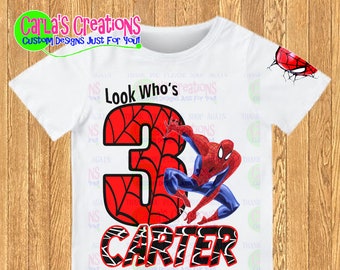 spiderman birthday shirt for toddler