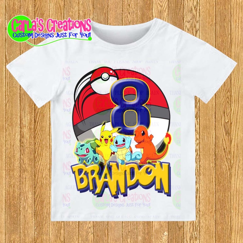 Pokemon Custom Birthday Shirt Pokemon Birthday Shirt Pikachu | Etsy