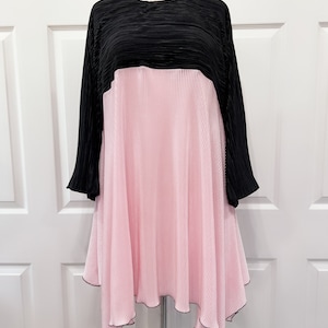 Pleated Black and Pleated Pink tunic Top