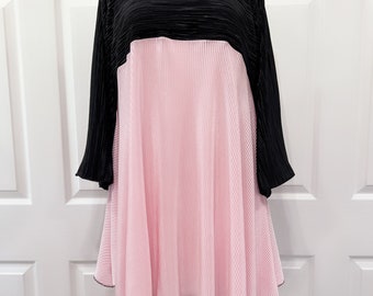 Pleated Black and Pleated Pink tunic Top