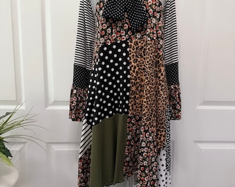 Patchwork Green One of a Kind top