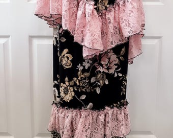 Matching skirt for the black pink floral one of a kind top