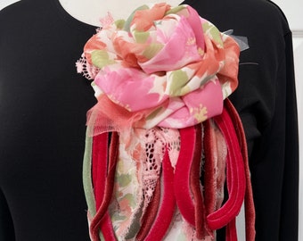 Pink floral Flower brooch
