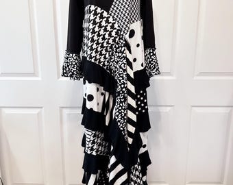 Patchwork Dress, Black and white