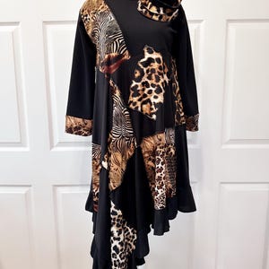 Patchwork animal print top