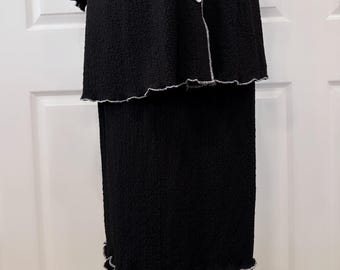 Matching skirt for the textured material decorative stitching
