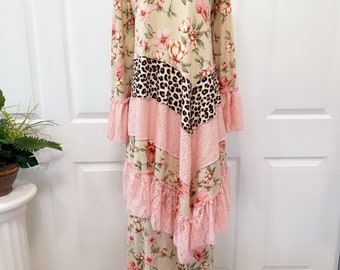 Pink floral tunic top