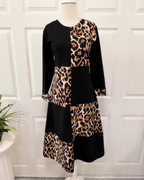 Black and leopard Dress