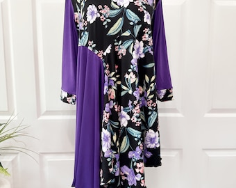 Purple floral tunic top