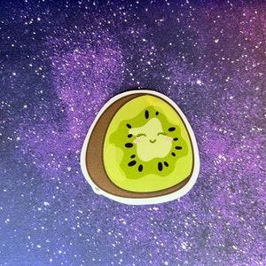 Kiwi clear/Glossy Water Resistant Sticker