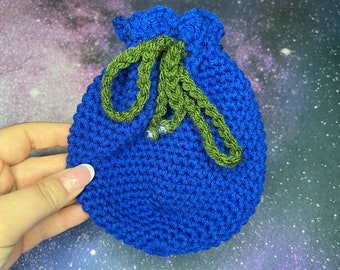 Blueberry Crochet Drawstring Pouches