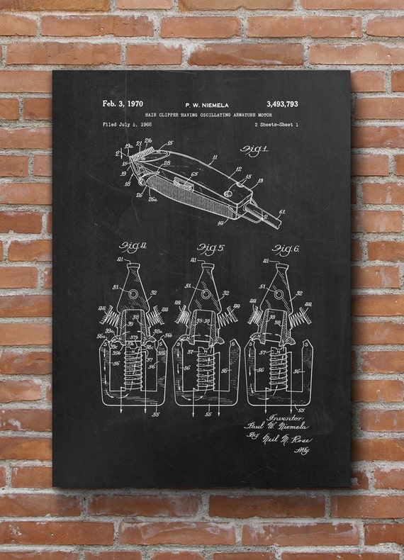 Hair Clipper Patent Print Hair Clipper Poster Hair Stylist Etsy