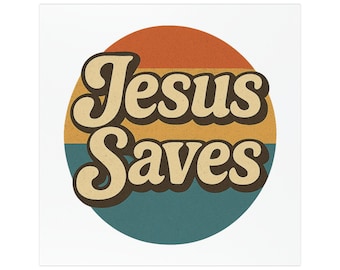 Retro Jesus Saves Car Magnets | Christian Car Accessories, Faith-Based Gifts, Vehicle Decor, Inspirational Stickers
