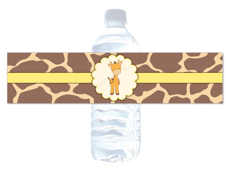 safari water bottle labels instant download safari baby etsy