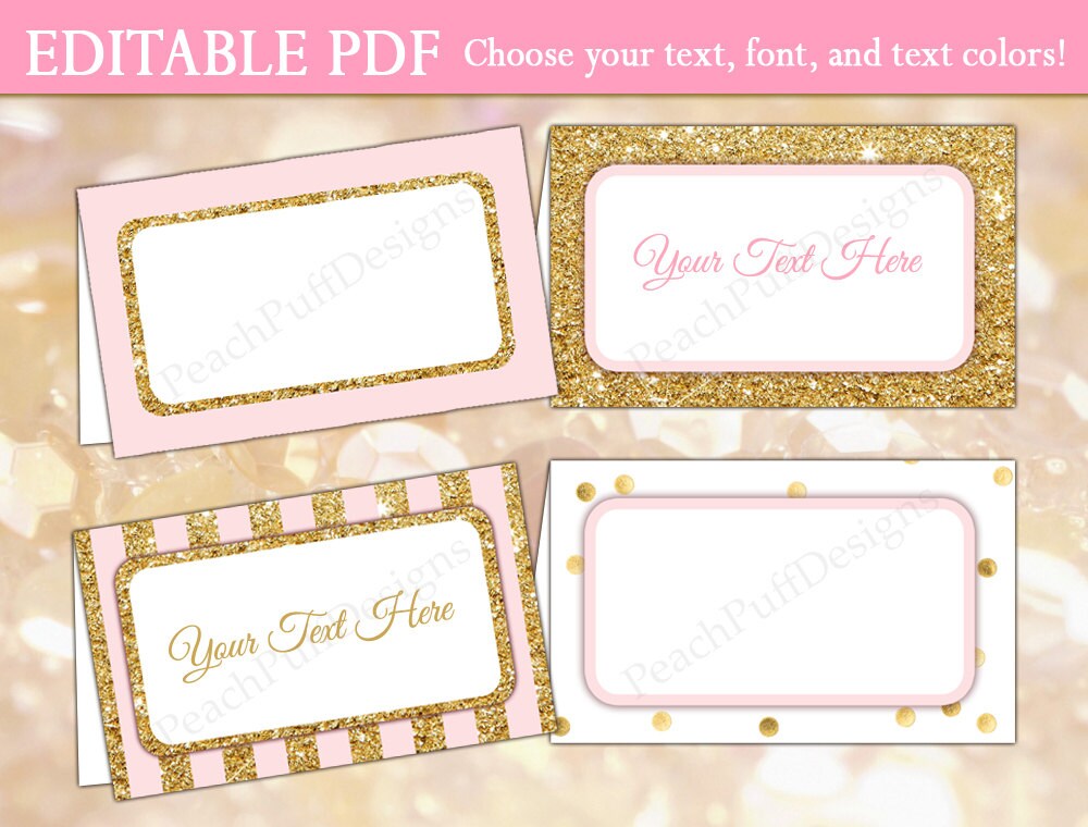 Editable place cards INSTANT DOWNLOAD Printable place | Etsy
