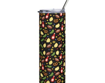 Pittsburgh Tailgate Pattern Tumbler | 20oz Stainless Steel Travel Cup