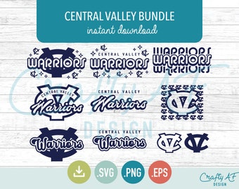 Central Valley Warriors SVG Bundle: Cricut Cutting Files (Digital Download)