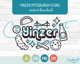 Yinzer Pittsburgh Icons: SVG PNG EPS Cutting Files (Digital Download)