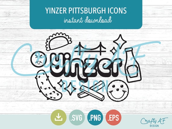 Yinzer Pittsburgh Icons: SVG PNG EPS Cutting Files (Digital Download)