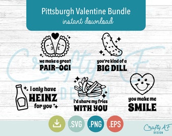 Pittsburgh Valentine SVG Bundle: Funny Food Puns (Digital Download)