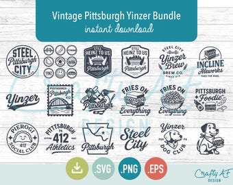 Pittsburgh Vintage Yinzer SVG Bundle: 18 Cricut Crafting Designs (Digitaler Download)