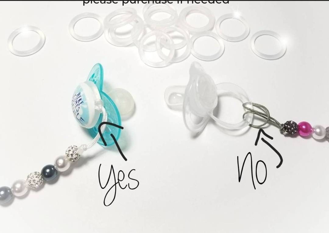 Silicone Pacifier Clip Adapter Circle. Clear for MAM Soother to Attach ...