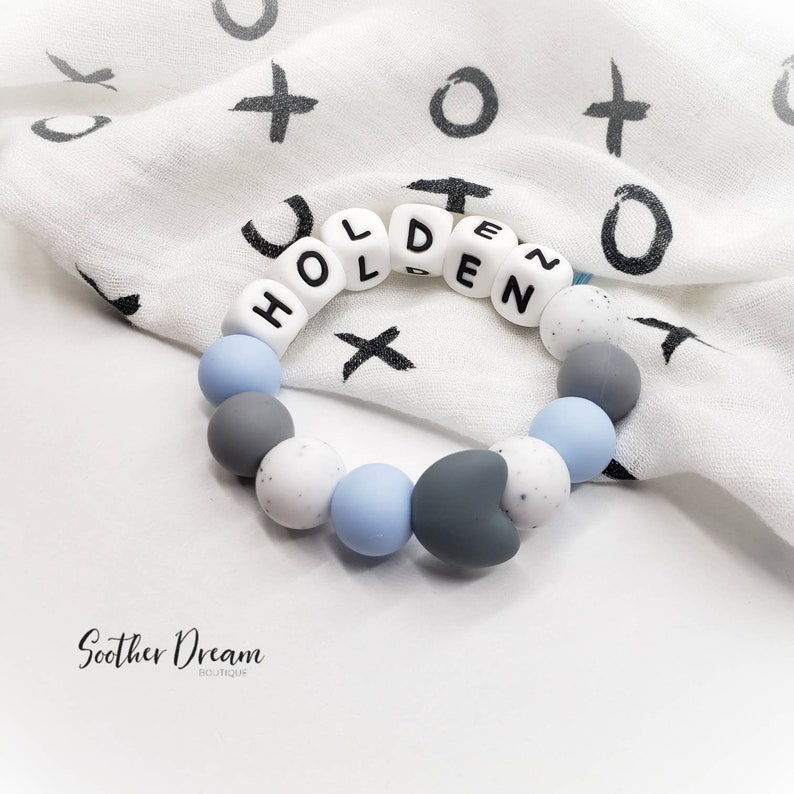 Baby Teething chewlery Teether Ring with name Silicone soft Etsy