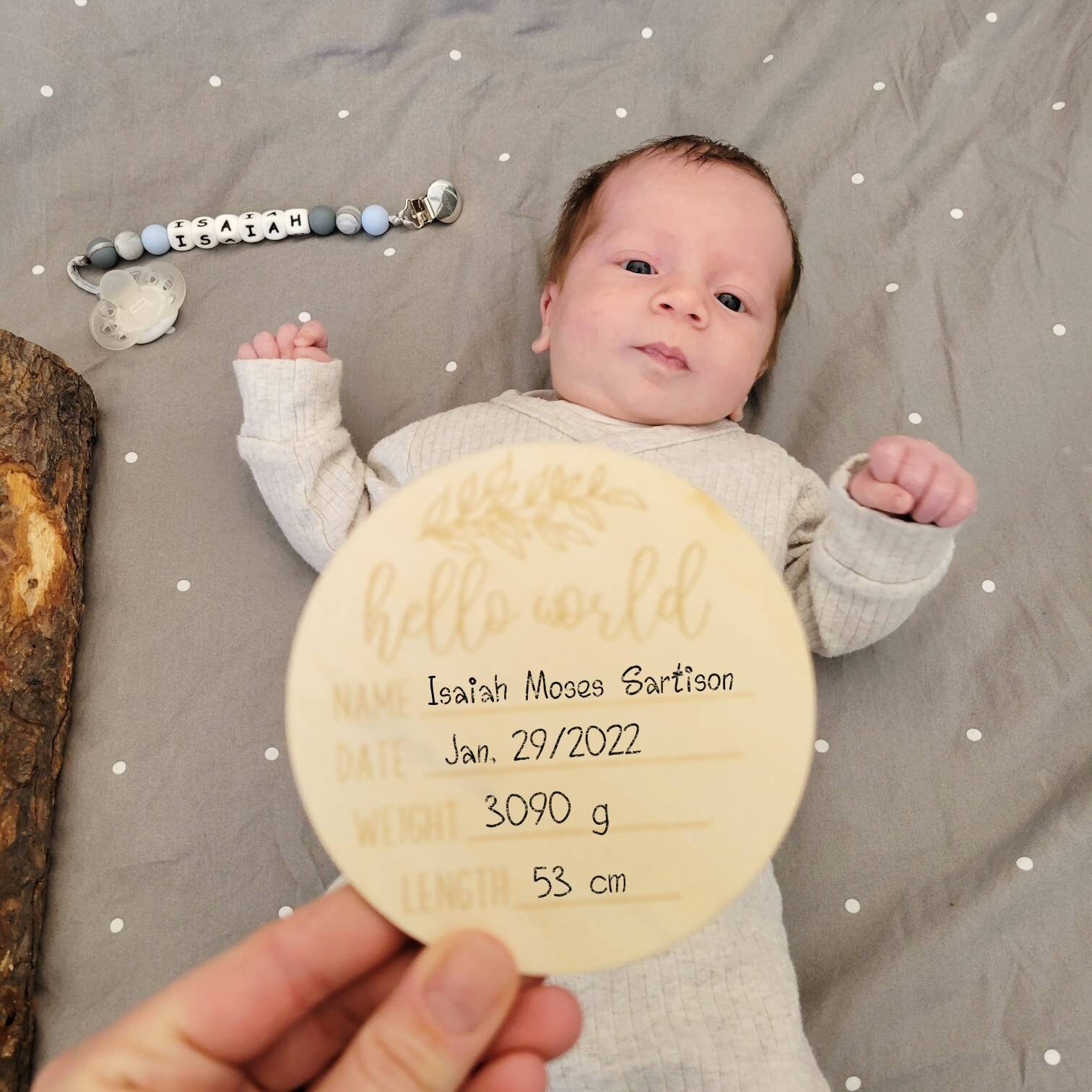 Birth Announcement Sign Wood Engraved Hospital Baby Name Etsy Canada