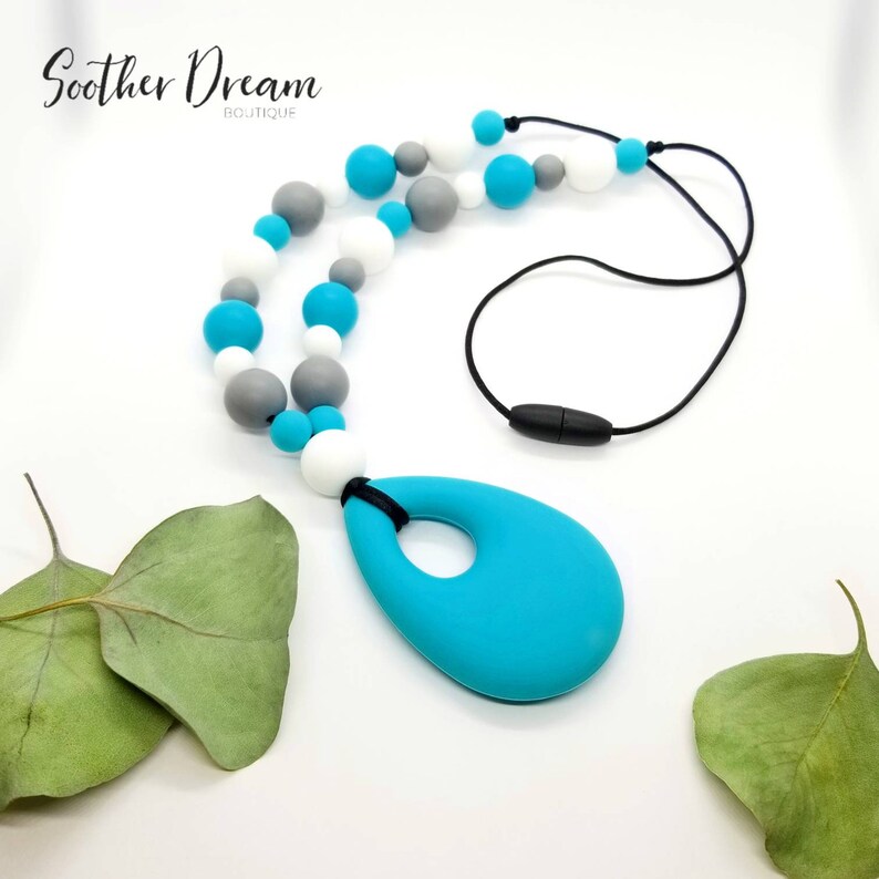 Teething Nursing Breastfeeding Necklace Wood Beads Baby Chew Teether Toy Jewelry
