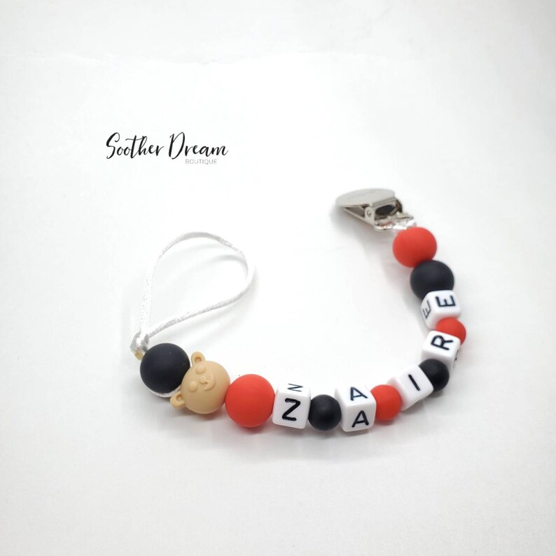 Bear Pacifier clip holder personalized with babies name Etsy